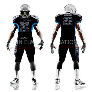 Vêtements de sport personnalisés en direct d'usine, respirants, à manches courtes, uniformes de football américain pour adultes, options de tailles plus grandes disponibles - Product Image 5