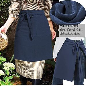 Delantal de Medio Cuerpo de Lino y Algodón Premium con Logotipo Personalizado, Ajustable y Cómodo para Mujeres y Hombres, para Cocina, Cafetería, Jardinería y Trabajo - Product Image 2