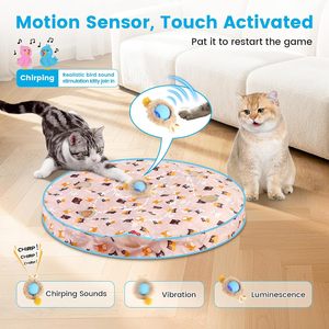 Hot Sale Eco-Friendly Cute Interactive Cat Toys Ball Fast Rolling Pouch Motion Activate Chirping Hide Seek Mouse Catching <b>Game</b> - Product Image 5