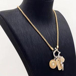 नए डिजाइन फैशन एक्सेसरीज स्टेनलेस स्टील महिला हार डिय गोल्ड प्लेटेड आकर्षण महिलाओं के लिए - Product Image 6