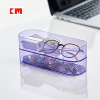 Boîte de rangement empilable en plastique KM1108 pour cosmétiques, maquillage et bijoux, idéale pour le comptoir ou la coiffeuse
