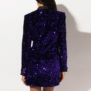 De las mujeres de la moda mini Chaqueta brillante vestido de <span class=keywords><strong>lentejuelas</strong></span> vestido Oficina vestidos de primavera - Product Image 5