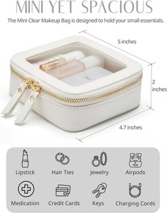 Custom Clear Makeup <b>Bag</b> Mini Cosmetic Pouch Cute PVC Make up Toiletry <b>Bag</b> for Women Girls - Product Image 4