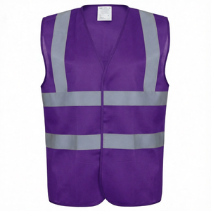 Gilet de sécurité tricoté respirant et réfléchissant SMASYS pour travaux de construction, avec logo personnalisé, haute visibilité, violet, faible MOQ - Product Image 1