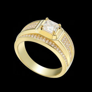Anillo de Hombre con Circonita Cúbica y Latón, Tendencia en Joyería 2025, Estilo Atrevido, Popular en Redes Sociales - Product Image 1
