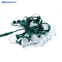 Guirlandes lumineuses à pixels en alliage d'aluminium Beamy LED IP67 WS2811 C9 RGB, DC12V, contrôle par application à distance, lumières de Noël extérieures permanentes