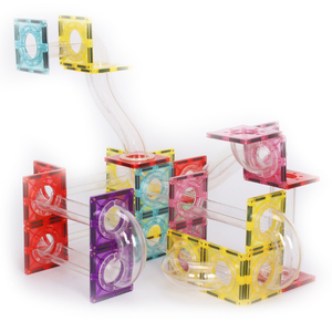 Set mainan magnetis untuk anak, Set blok bangunan marmer magnetik plastik 60 buah, mainan magnetis lari untuk anak-anak - Product Image 2