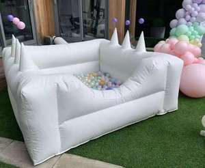 Kids Indoor White Pastel <strong>Pink</strong> Inflatable <strong>Ball</strong> <strong>Pit</strong> / <strong>Ball</strong> Pool With Ocean <strong>Balls</strong> for Sale - Product Image 3