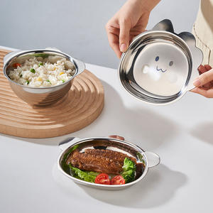 Platos <span class=keywords><strong>de</strong></span> Cena <span class=keywords><strong>de</strong></span> Acero Inoxidable 316, Platos <span class=keywords><strong>de</strong></span> Cena con Dibujos Animados <span class=keywords><strong>de</strong></span> Animales, Platos <span class=keywords><strong>de</strong></span> <span class=keywords><strong>Sopa</strong></span> para Bebés, Platos <span class=keywords><strong>de</strong></span> Alimentación Complementaria para Niños - Product Image 3