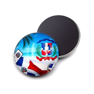 Custom 3D Round Glass Cabochon Personalizable Travel Pictures of Dominica <b>Fridge</b> Crystal Magnet - Product Image 5