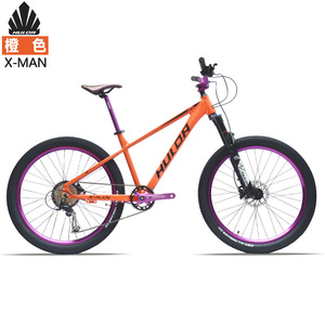 HULOR X-Man Vélo de montagne en alliage d'aluminium de 26 pouces avec fourche à suspension, 9 vitesses, vélo tout-terrain pour adultes, violet - Product Image 2
