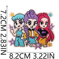 Vente chaude Nouveau style populaire Patchs brodés à repasser avec motif de personnage K-pop Demon Hunter pour vêtements, sacs, chapeaux