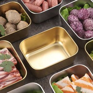 Plateau de service en acier inoxydable 304 doré pour usage commercial, présentoir alimentaire - Product Image 1