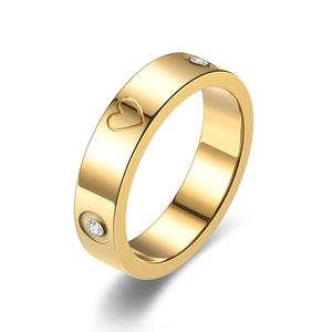 5 mm Edelstahlring mit 6 Diamanten im Nischen-Design, Zirkonia-Verlobungsringe für die Hochzeit oder als Geschenk für Frauen - Product Image 2