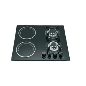 4 burner tempered glass gas stove Electricity and gas in one hob commercial gas cooker equipment