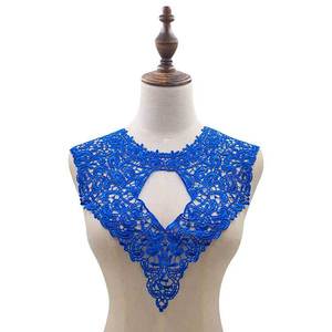 Col de corsage en soie de polyester de broderie de dentelle soluble dans l'eau Collier brodé détachable avec le type ouvert de patchs de dos de poitrine - Product Image 6
