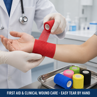 Bandage Cohésif Auto-Adhésif Non Tissé Haute Élasticité pour le Soutien du Genou, de la Cheville et du Poignet et la Récupération Athlétique (Vente en Gros)