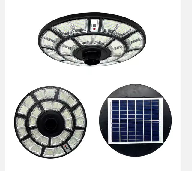 Outdoor Ip65 Waterproof Led Solar Street Light High Power Round Ufo Post Pole 1000W Solar Garden Light for Garden Villa Square