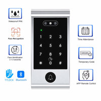 Contrôleur d'accès intelligent V6-BLE TTLock avec reconnaissance faciale, carte, code PIN et smartphone 4-en-1, clavier de contrôle d'accès de porte intelligent avec sonnette