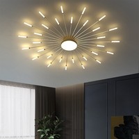 Plafonnier LED européen en forme de soleil, luminaire mural RGB à commande vocale en fer pour salon
