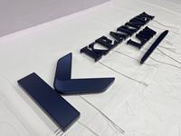 Lettres et logo rétroéclairés LED bleu foncé personnalisés, enseigne publicitaire 3D en acier inoxydable illuminée pour les cabinets d'avocats, les écoles