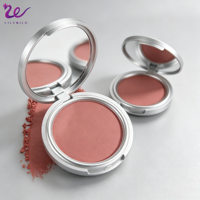 Kit de fard à joues vegan sans cruauté animale, étui argenté, haute pigmentation, fini naturel, logo personnalisé, poudre de maquillage waterproof, faible MOQ