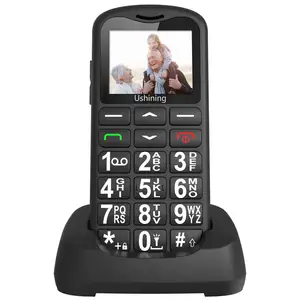 新设计的4g手机Pone 1.77英寸4g超薄功能手机，带SOS大按钮4G LTE Bar手机，带充电坞站