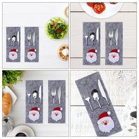 Porte-couverts de Noël en feutre, pochettes pour couteaux, cuillères et fourchettes, décoration de table de Noël