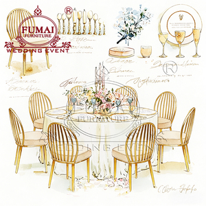 Chaise de salle à manger moderne en acier inoxydable doré pour cérémonie de mariage et réception - Product Image 6