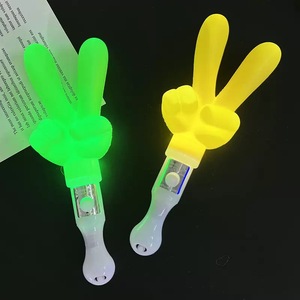 Hand Shape <b>Finger</b> Gesture LED Plastic Battery-Powered Glow Sticks <b>for</b> Adult Indoor Use-Creative Cheering Stick <b>for</b> Parties - Product Image 4
