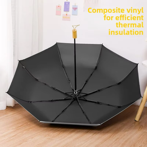 <span class=keywords><strong>Parasol</strong></span> <span class=keywords><strong>noir</strong></span> pliant manuel avec manche en <span class=keywords><strong>bois</strong></span>, 100 cm, protection UV 190T, imperméable, motif nœud, idéal pour la publicité, vente en gros - Product Image 4