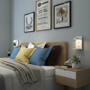 Luminaires modernes avec chargeur USB sans fil, lampe de lecture LED portable <span class=keywords><strong>pour</strong></span> tête de lit, applique murale, panneau lumineux rétroéclairé de nuit - Product Image 6