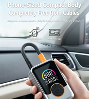 Compresseur d'air portable 3-en-1 amélioré pour pneus de voiture avec batterie externe, éclairage LED et arrêt automatique – Pompe à air sans fil pour voiture