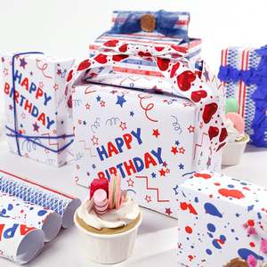 Wholesale High Quality Birthday Tissue Rolls <b>Red</b> & Blue Packaging Wrapping <b>Paper</b> Roll Uperior Craftsmanship - Product Image 2