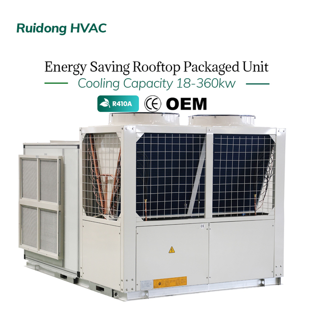 HVAC System Wide Operation Range R410A Rooftop Packaged Unit DX Air Conditioner for Hypermarkets
