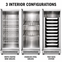 Congélateur vertical commercial à trois portes 1500L 1700L en acier inoxydable pour restaurant