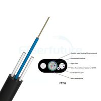 Funda Cable de fibra óptica de caída plana GYFXTBY HDPE Antena Exterior Blanco 1 núcleo 3 Sling Cable óptico Ztt 12 Core Fibra óptica 5M