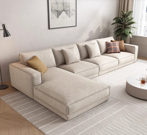 Sofá Modular de Tela Estilo Americano Moderno para Tres Personas, Sofá Concubina <span class=keywords><strong>Noble</strong></span> Color Crema, en Línea Recta, para Sala de Estar - Product Image 6