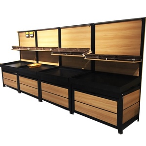 Estantes de madera para supermercado, góndola para frutas, verduras, <span class=keywords><strong>mercado</strong></span>, estantería moderna para fruterías - Product Image 6