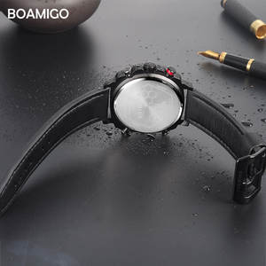 <span class=keywords><strong>BOAMIGO</strong></span>-<span class=keywords><strong>reloj</strong></span> analógico de cuarzo para hombre, cronógrafo deportivo con pantalla LED Digital, color marrón y azul, resistente al agua, 3 unidades - Product Image 4