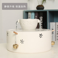 Fontaine à eau automatique pour chat en céramique électronique de luxe moderne, design baleine blanche, filtre non toxique, écologique, pour animaux de compagnie d'intérieur