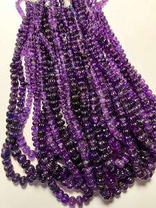 Collier de perles de melon en améthyste naturelle de qualité supérieure, pierres précieuses d'Afrique pour la fabrication de bijoux - Product Image 2