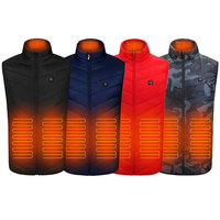 Veste chauffante d'hiver pour sports de plein air, en polyester, rechargeable par USB, avec fermeture éclair, fournie directement par l'usine PAIDES