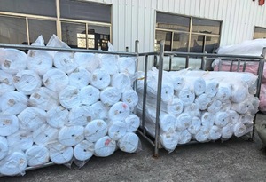 厂家直销 100% 聚酯纤维超细纤维布卷 漂白图案 150D 交叉针织 用于床上用品和窗帘 - Product Image 2