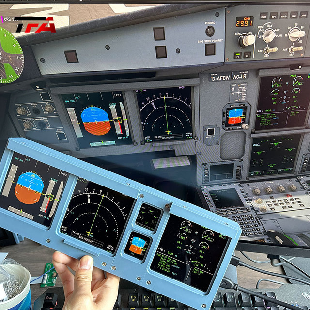 Professional Airbus A320 Simulator Peripheral Equipment Simulated Flight Software Platform Control Panel LCD Display Screen