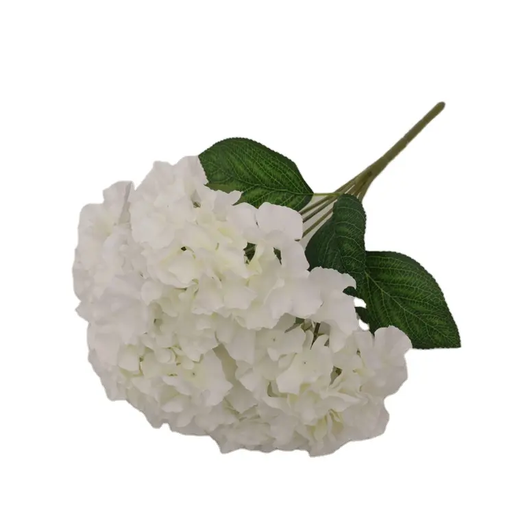 wedding silk flower wall decoration white rose red hydrangea wholesale high quality 5 head hydrangea artificial flower