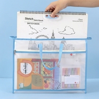 Pochette transparente A3 imperméable extra-large avec fermeture éclair pour documents, idéale pour les fournitures scolaires et les devoirs des élèves du primaire et du collège