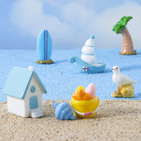 Kits de décoration en vrac pour terrarium DIY : Miniatures créatives B2B sur le thème de la plage, en résine Azure Reverie, accessoires pastel doux