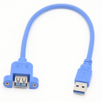 Câble d'extension USB 3.0 A mâle à femelle personnalisé avec câble de verrouillage à vis pour montage sur panneau