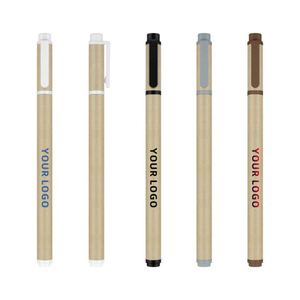 Bolígrafo de Gel Ecológico con Logotipo Personalizado, Bolígrafos de Papel Natural con Tinta Negra de 0.5 mm, Multicolores para Oficina/Escuela/Regalo - Product Image 1